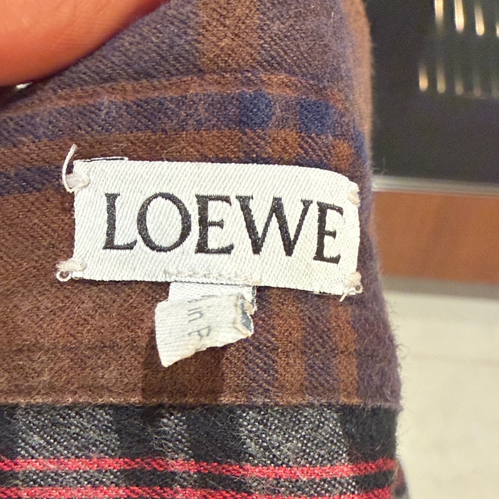 Loewe shirt long sleeve Patchwork Plaid Shirt in Brown and Black sz 40 - Picture 9 of 9